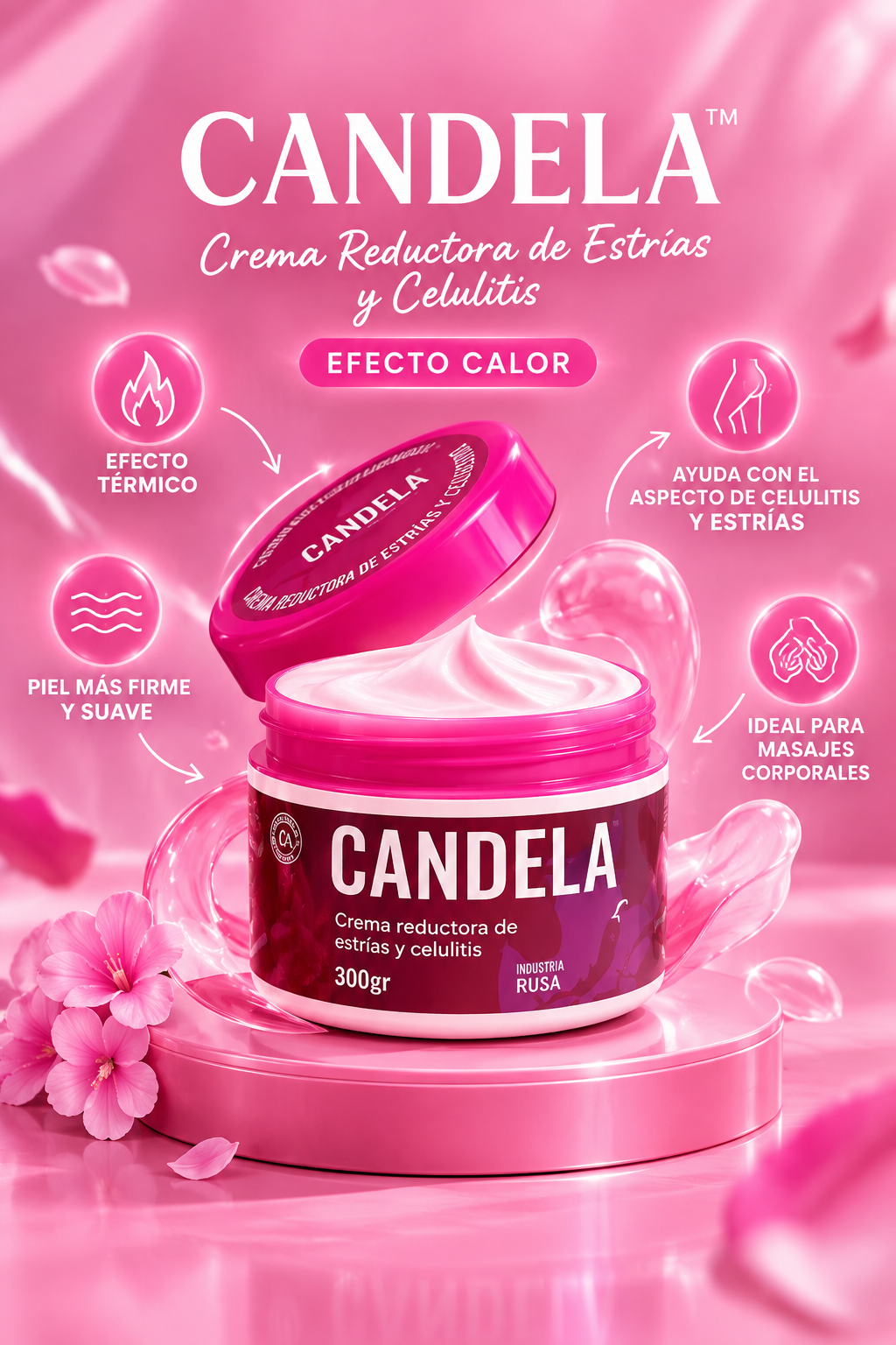 Crema Candela Anticelulítica y Reafirmante – Efecto Calor